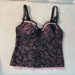 Rampage 36B Black & Pink Bustier Corset